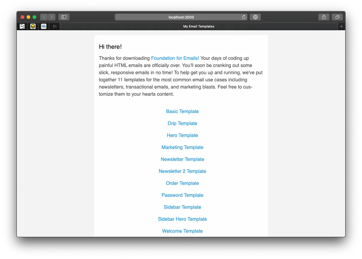 The framework running in the browser