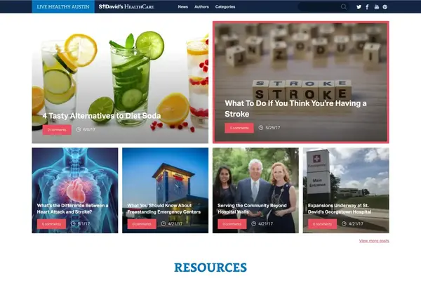 Screenshot of Live Healthy Austin