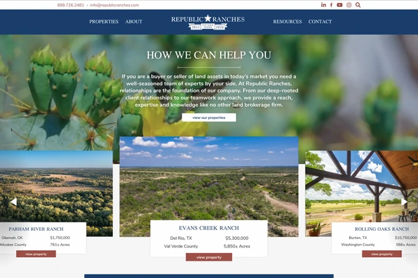 Screenshot of Republic Ranches