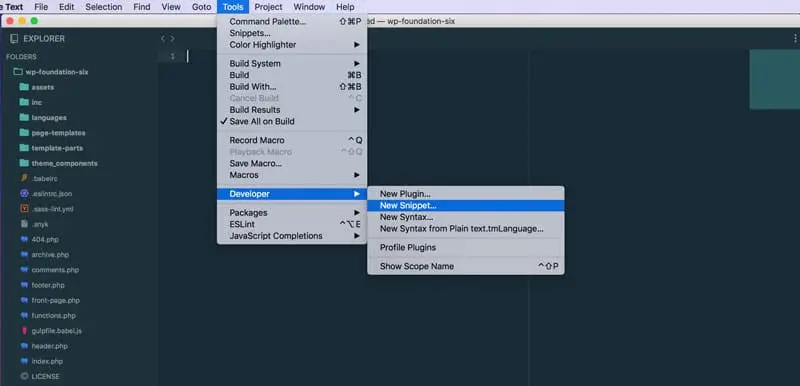 Sublime Text Snippet Location