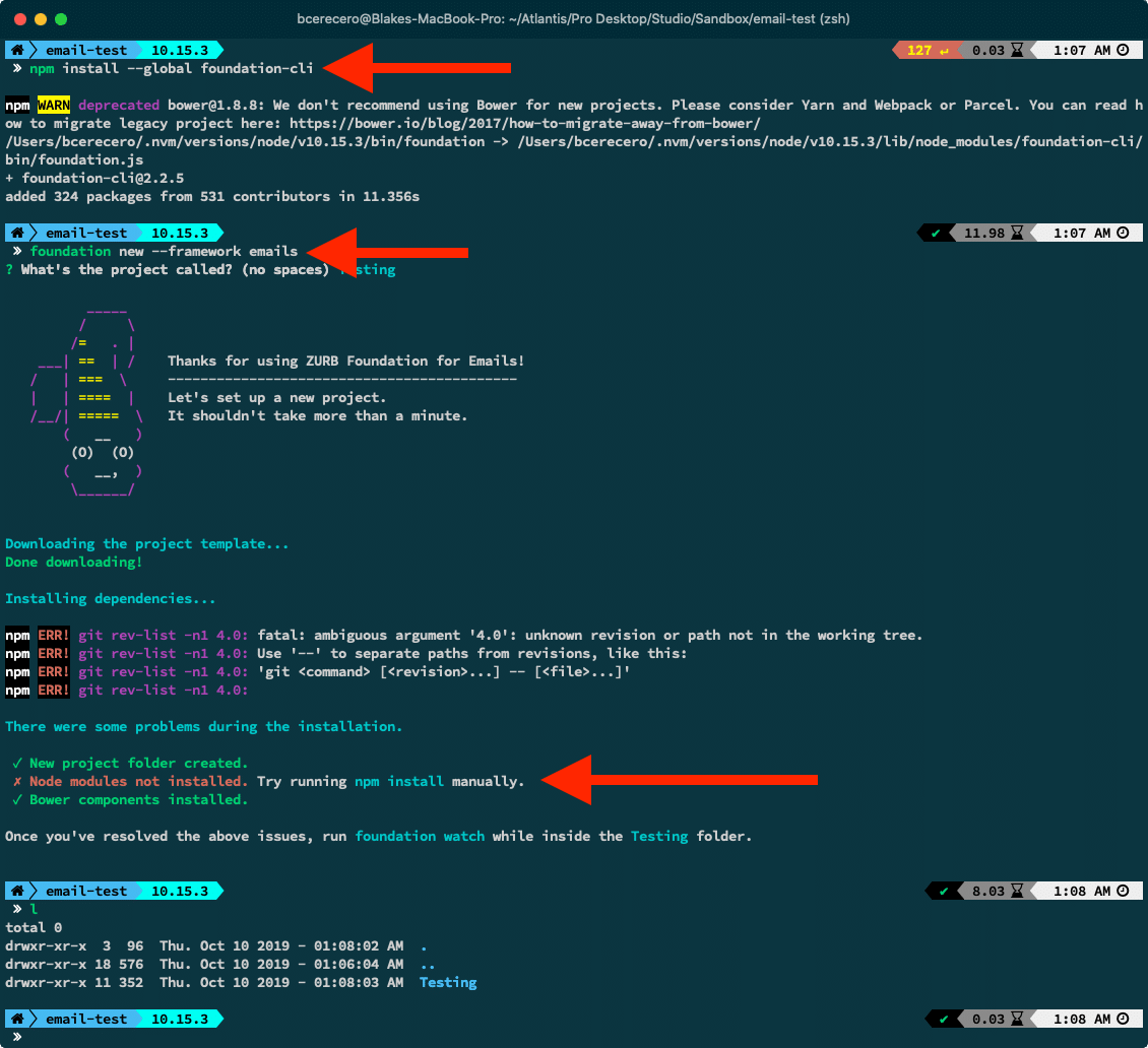 Installation instructions for the foundation for emails framework